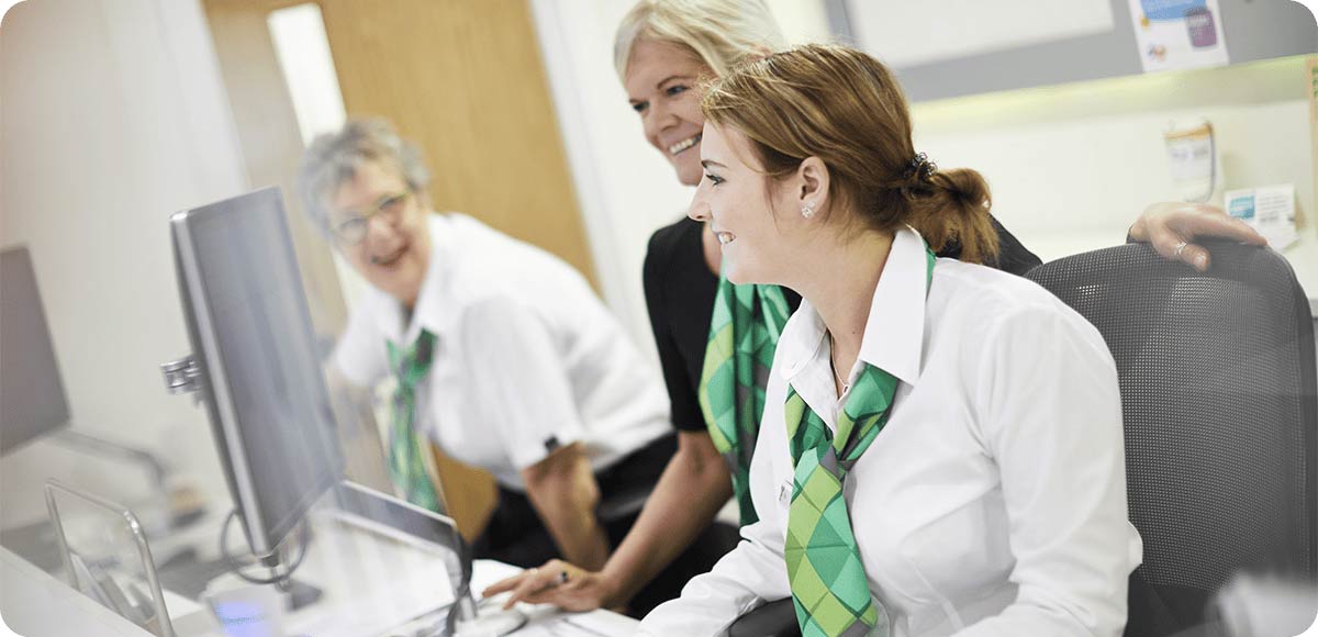 YBS Branch staff smiling and laughing