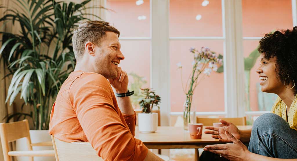 Couple having a conversation