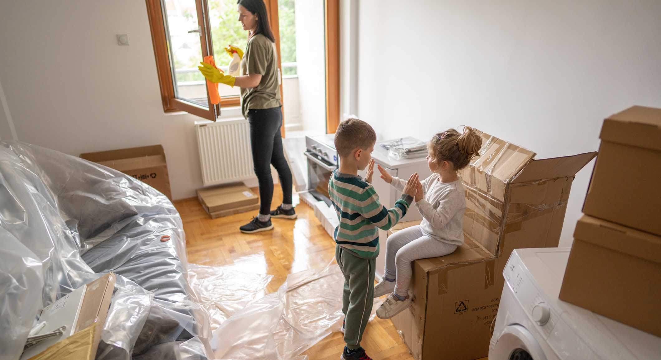 family getting ready to move