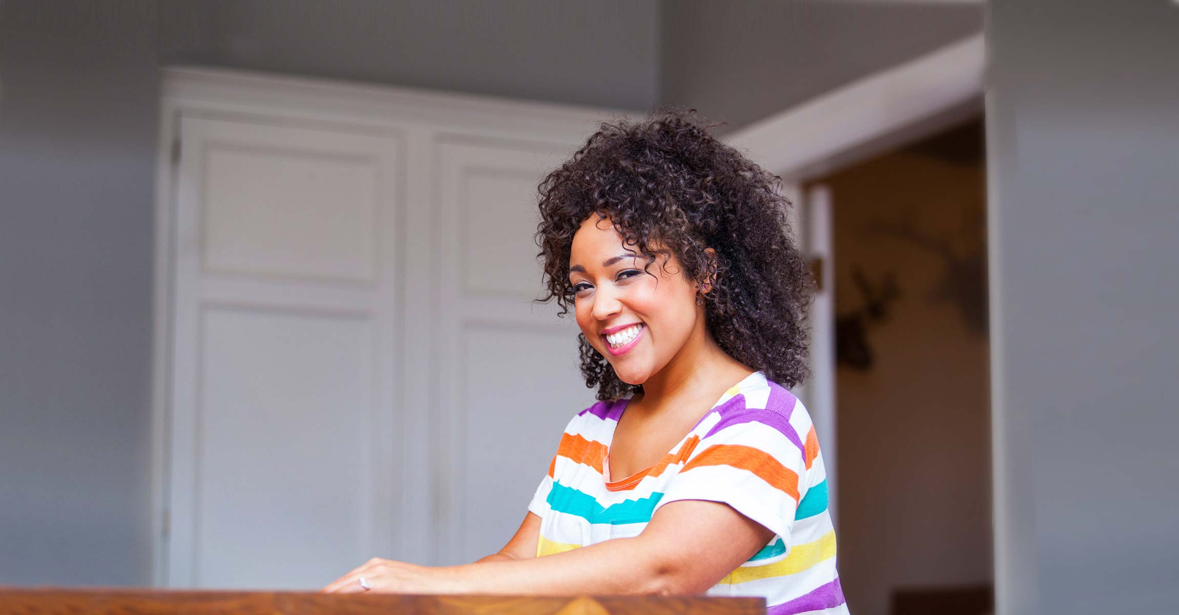 woman smiling